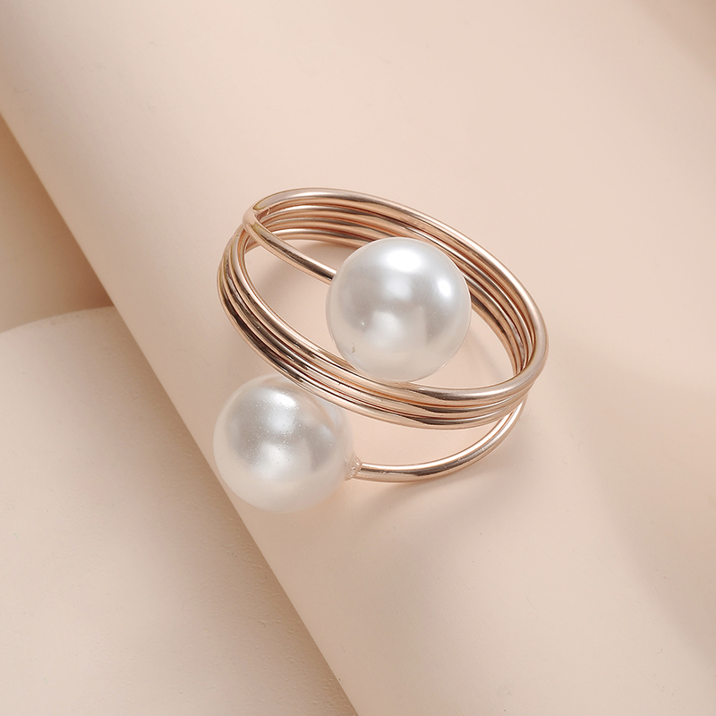 Simple Napkin Ring Napkin Ring Pearl Spiral Napkin Ring Scarf Buckle display picture 6