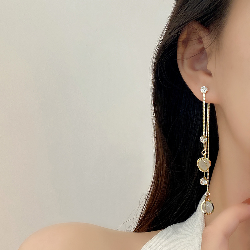 Femmes Mode Style Coréen Géométrique Alliage Boucles D'oreilles Opale Boucles D'oreilles display picture 3
