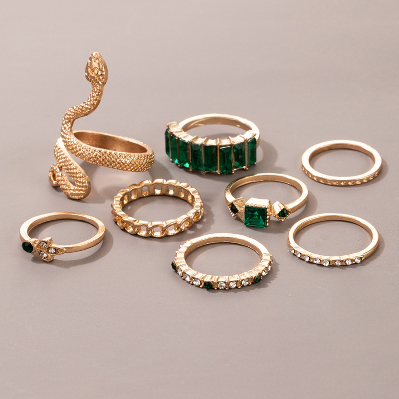 Retro Alloy Geometric Pattern Snake Ring Daily Shopping display picture 4