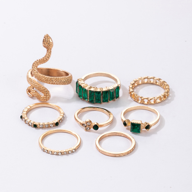 Retro Alloy Geometric Pattern Snake Ring Daily Shopping display picture 3