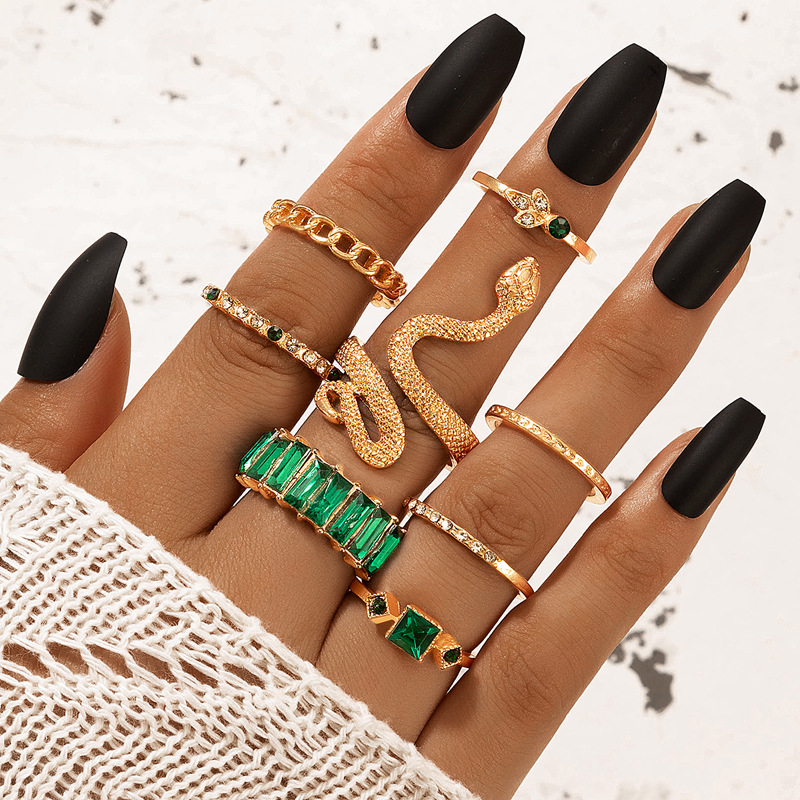 Retro Alloy Geometric Pattern Snake Ring Daily Shopping display picture 2