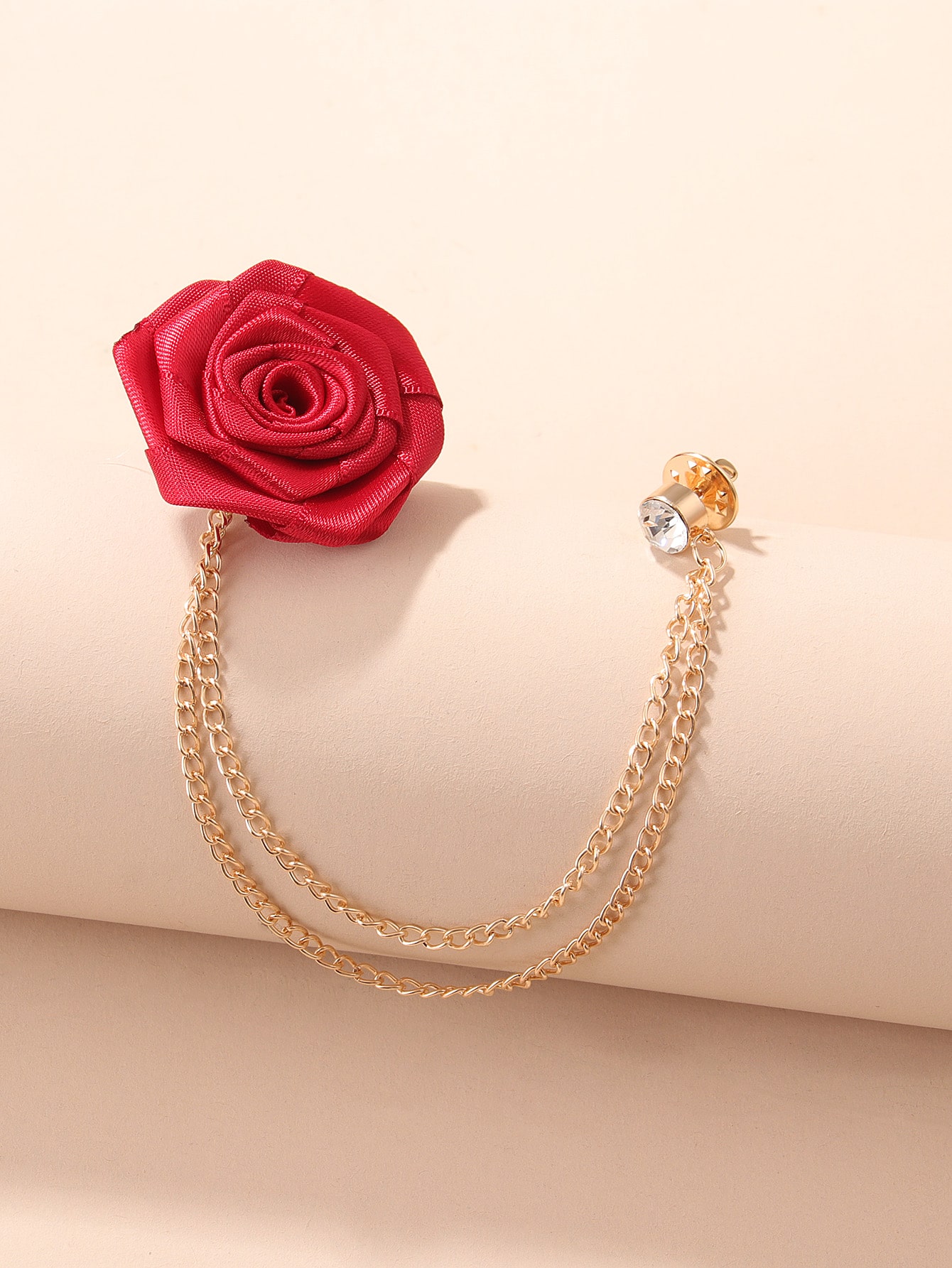 Men's British Style Rose Cloth Brooches Artificial Rhinestones display picture 2