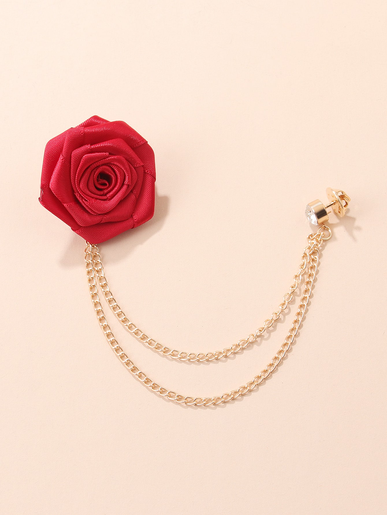 Men's British Style Rose Cloth Brooches Artificial Rhinestones display picture 6