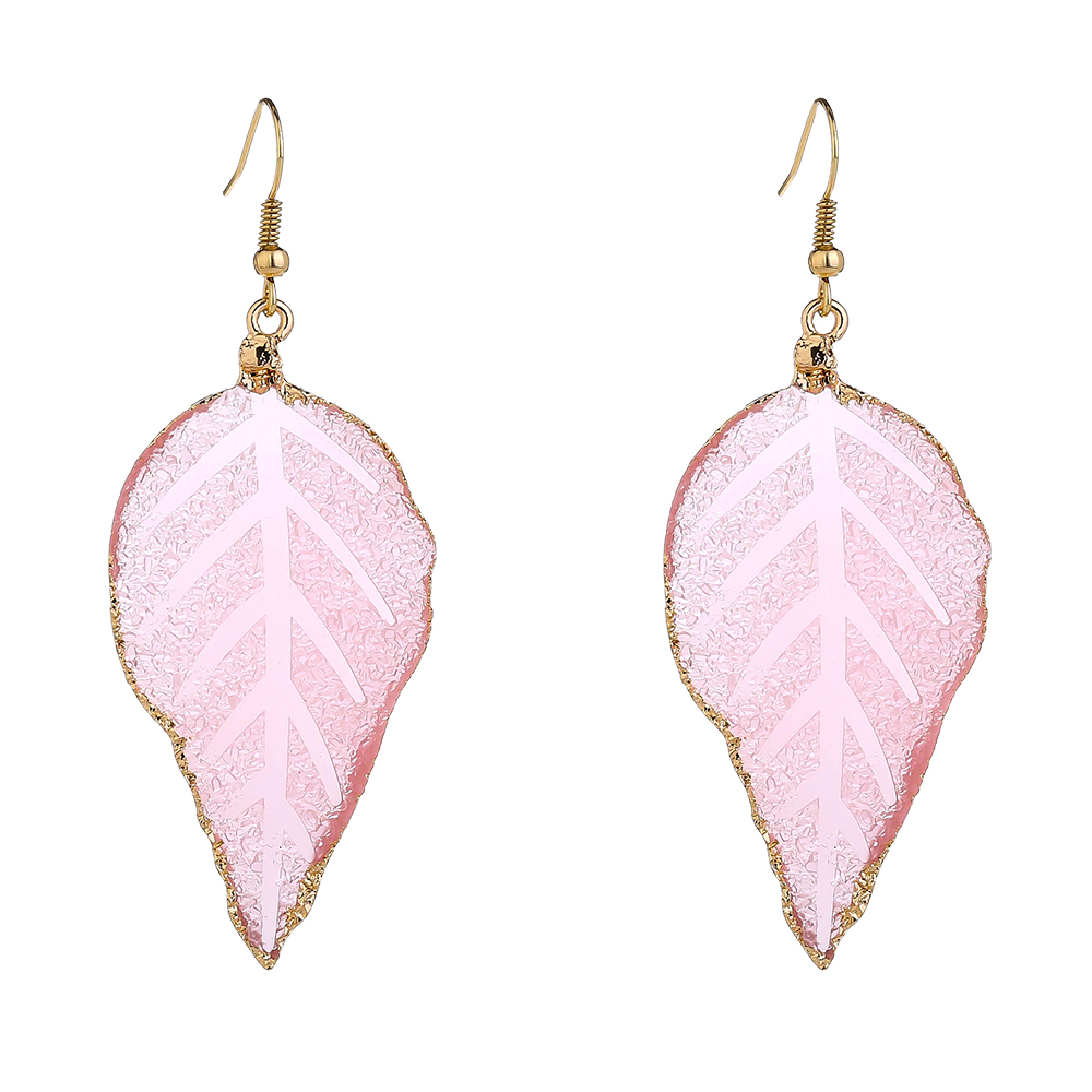 Wholesale Jewelry 1 Pair Romantic Leaf Alloy Resin Earrings display picture 1