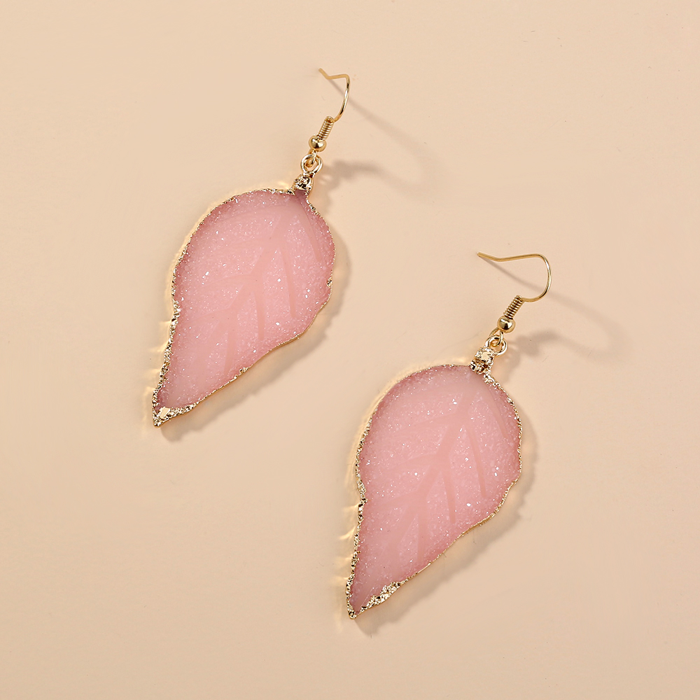 Wholesale Jewelry 1 Pair Romantic Leaf Alloy Resin Earrings display picture 5
