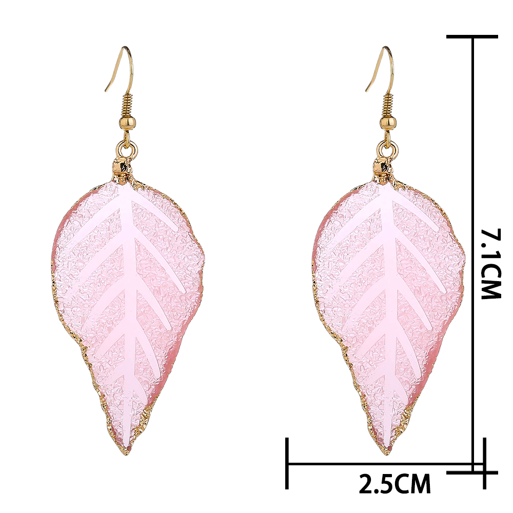 Wholesale Jewelry 1 Pair Romantic Leaf Alloy Resin Earrings display picture 10