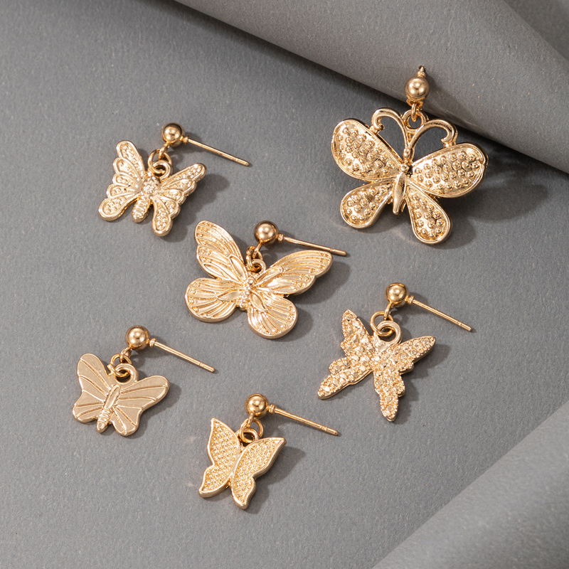Fashion Alloy Letter Pattern Heart Shape Butterfly Earrings Daily Artificial Rhinestone Artificial Pearl Drop Earrings display picture 11
