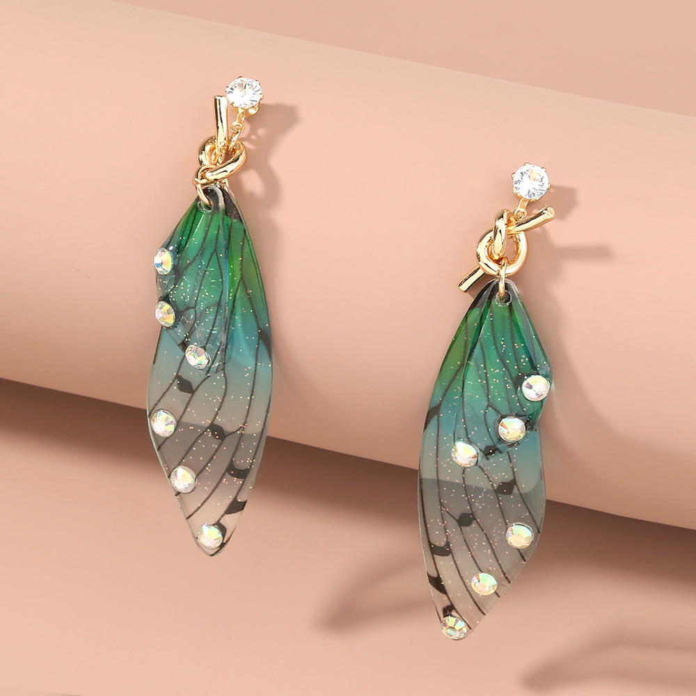 Bohemian Wings Butterfly Resin Artificial Rhinestones Earrings 1 Pair display picture 2