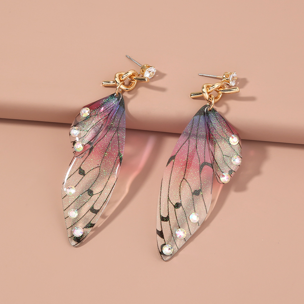 Bohemian Wings Butterfly Resin Artificial Rhinestones Earrings 1 Pair display picture 7