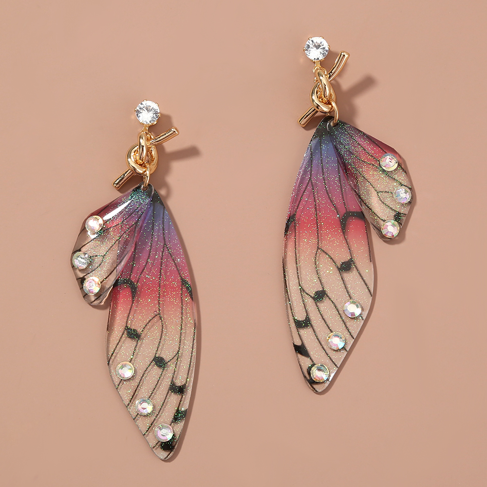 Bohemian Wings Butterfly Resin Artificial Rhinestones Earrings 1 Pair display picture 8