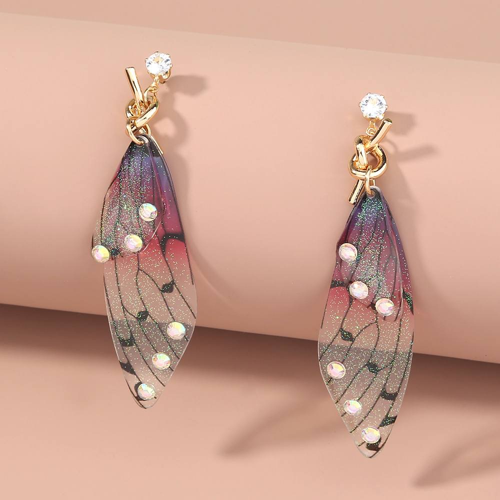 Bohemian Wings Butterfly Resin Artificial Rhinestones Earrings 1 Pair display picture 9
