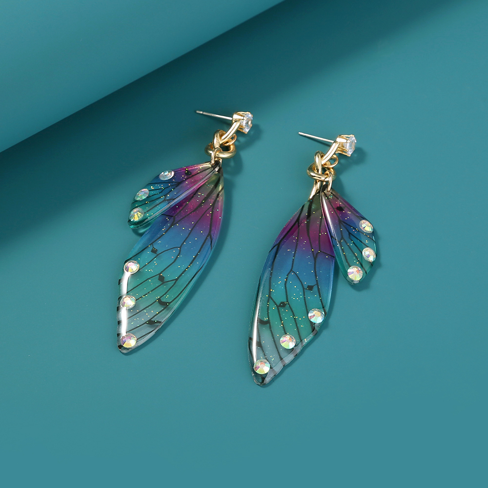 Bohemian Wings Butterfly Resin Artificial Rhinestones Earrings 1 Pair display picture 12
