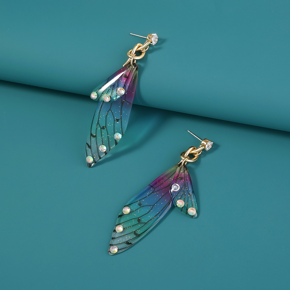 Bohemian Wings Butterfly Resin Artificial Rhinestones Earrings 1 Pair display picture 10