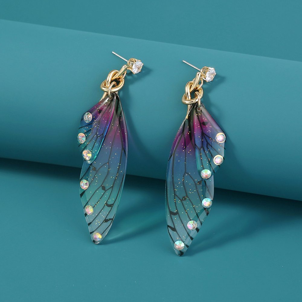 Bohemian Wings Butterfly Resin Artificial Rhinestones Earrings 1 Pair display picture 11
