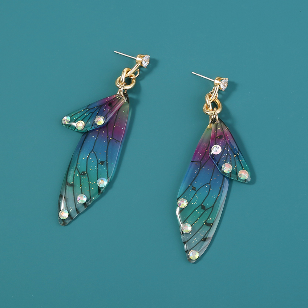 Bohemian Wings Butterfly Resin Artificial Rhinestones Earrings 1 Pair display picture 13
