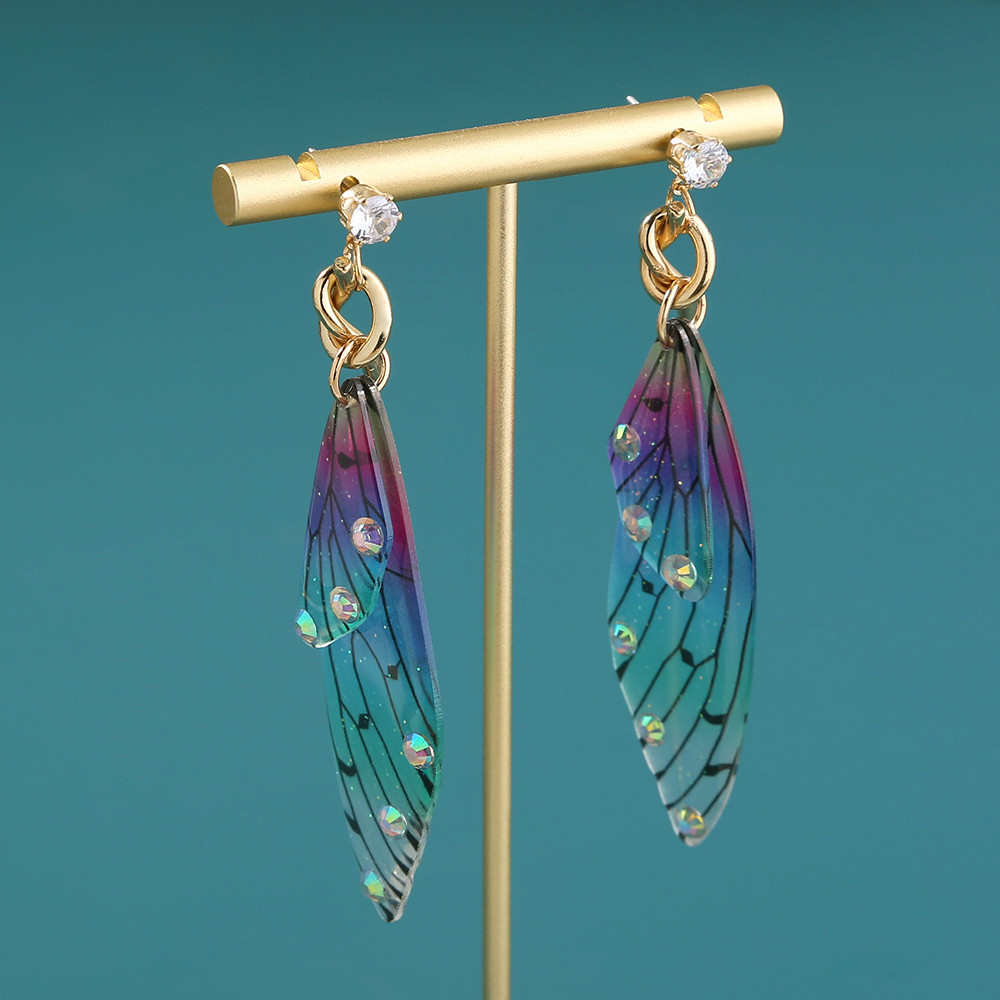 Bohemian Wings Butterfly Resin Artificial Rhinestones Earrings 1 Pair display picture 14