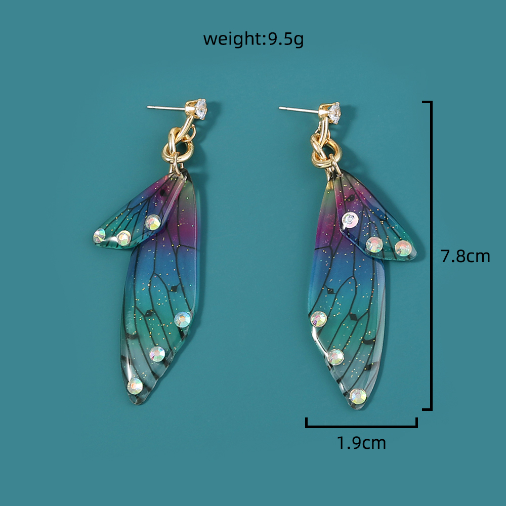 Bohemian Wings Butterfly Resin Artificial Rhinestones Earrings 1 Pair display picture 16