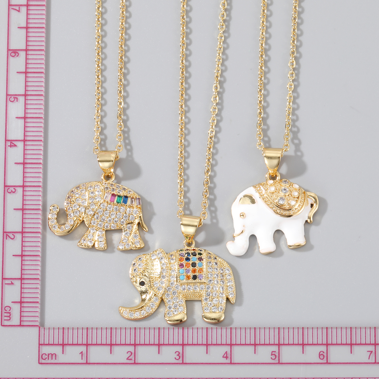Unisex Simple Style Elephant Alloy Necklace Plating Zircon Necklaces display picture 4