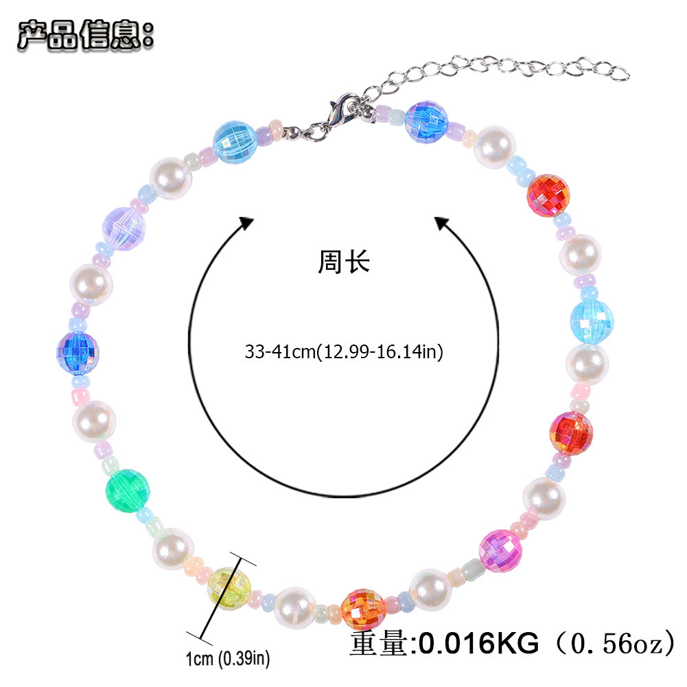 Women's Bohemian Colorful Smiley Face Artificial Crystal Imitation Pearl Synthetic Resin Necklace Beaded No Inlaid Necklaces display picture 8