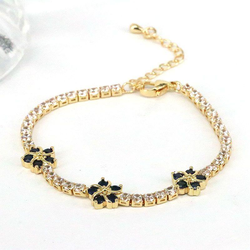 Women's Fashion Flower Copper Bracelets Plating Inlaid Zircon Zircon Copper Bracelets display picture 3