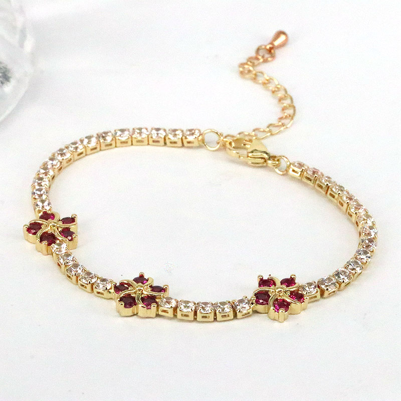 Women's Fashion Flower Copper Bracelets Plating Inlaid Zircon Zircon Copper Bracelets display picture 6
