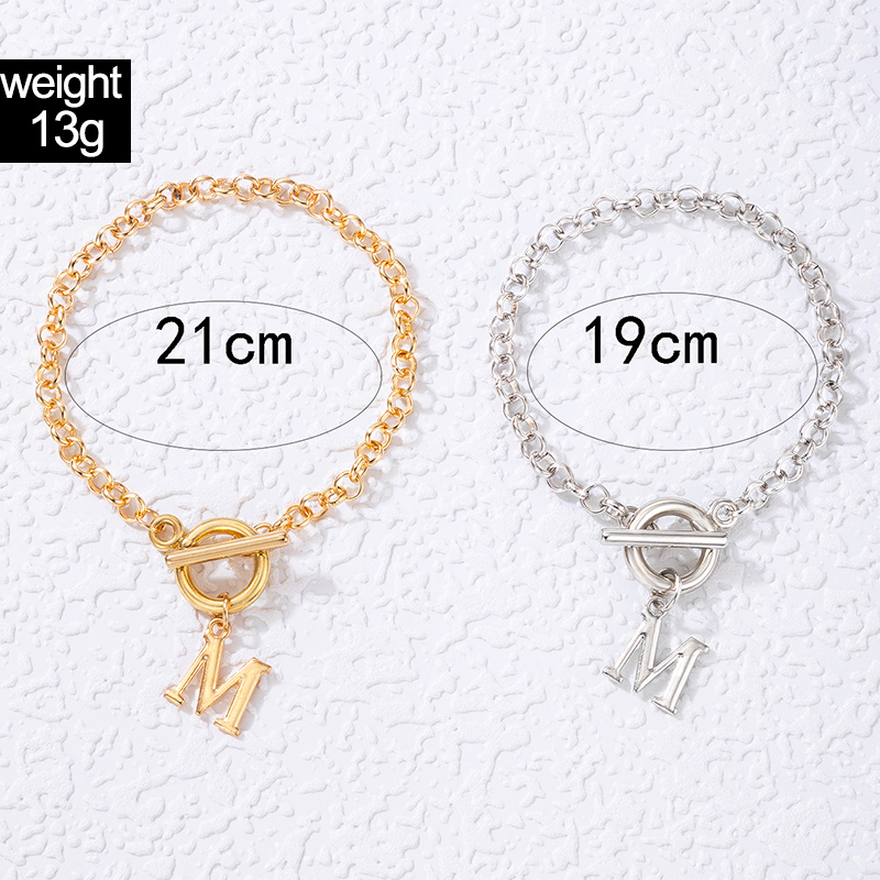 Basic Style (simple Style) Alloy Letter Pattern Bracelet Daily display picture 1