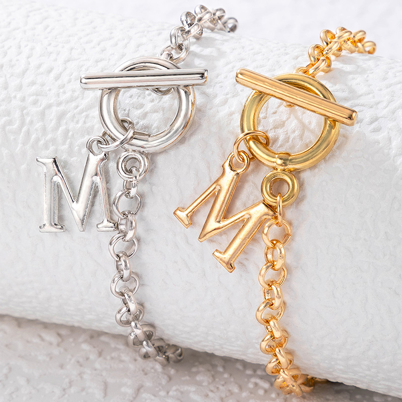 Basic Style (simple Style) Alloy Letter Pattern Bracelet Daily display picture 2