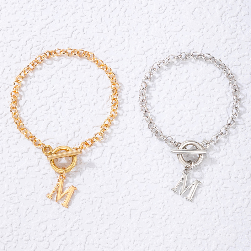 Basic Style (simple Style) Alloy Letter Pattern Bracelet Daily display picture 3