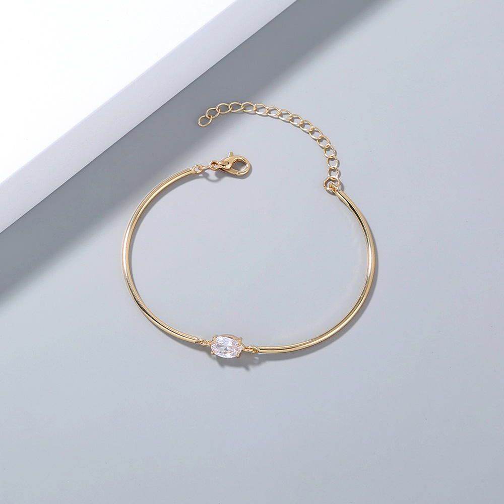 Fashion Geometric Copper Zircon Bracelets In Bulk display picture 1