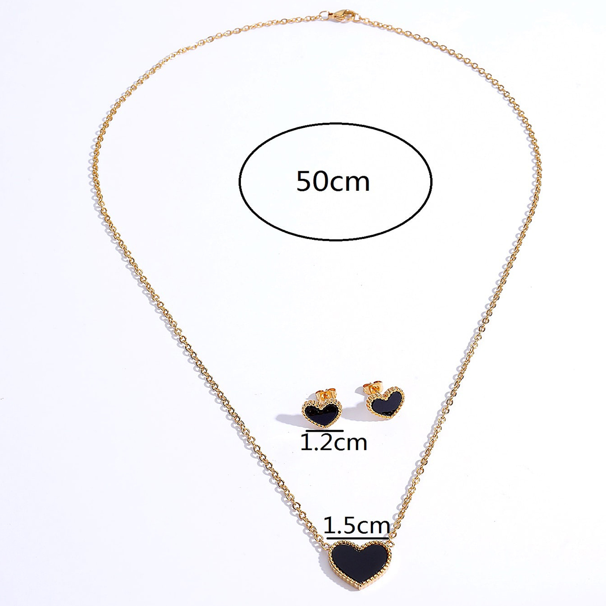 Unisexo Estilo Simple Forma De Corazón Cobre Pendientes Collar Chapado En Oro Conjuntos De Joyas display picture 4