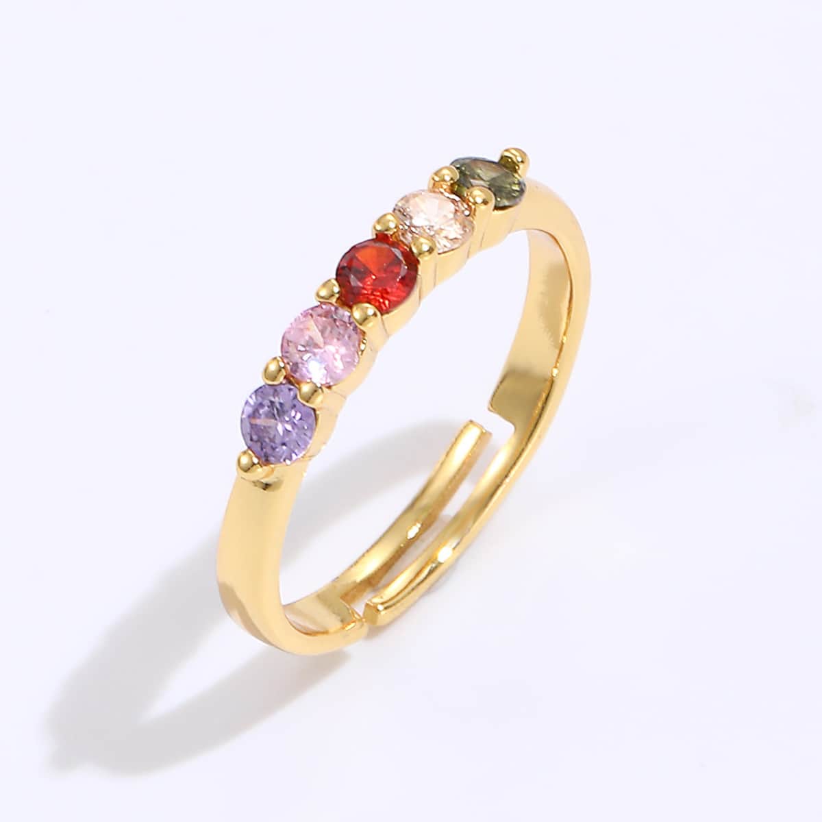 Unisex Fashion Colorful Copper Zircon Plating Inlaid Zircon Copper Rings display picture 1
