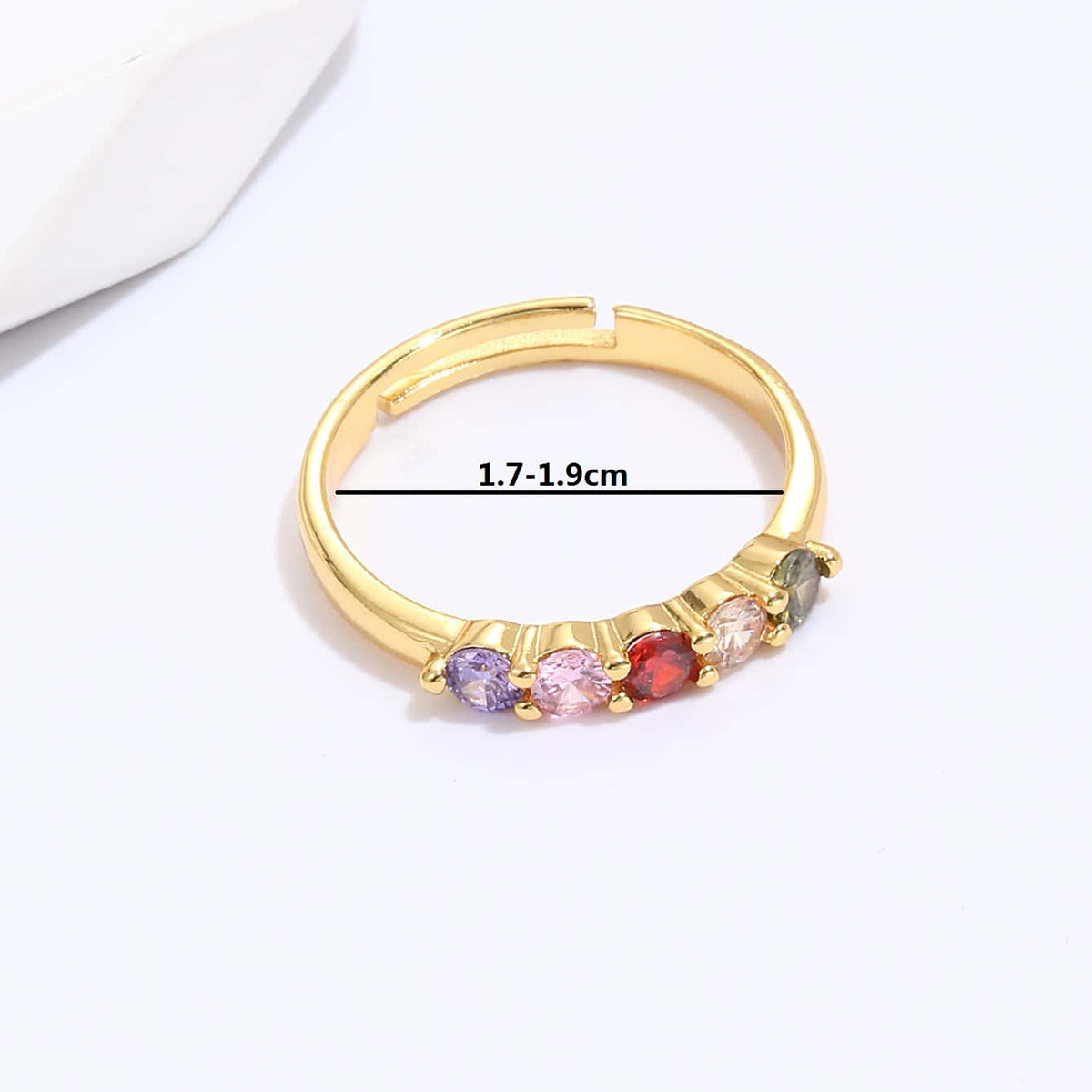 Unisex Fashion Colorful Copper Zircon Plating Inlaid Zircon Copper Rings display picture 4