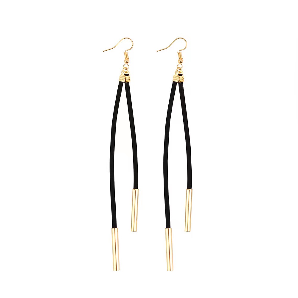 Retro Geometric Alloy Cloth Splicing Earrings display picture 1