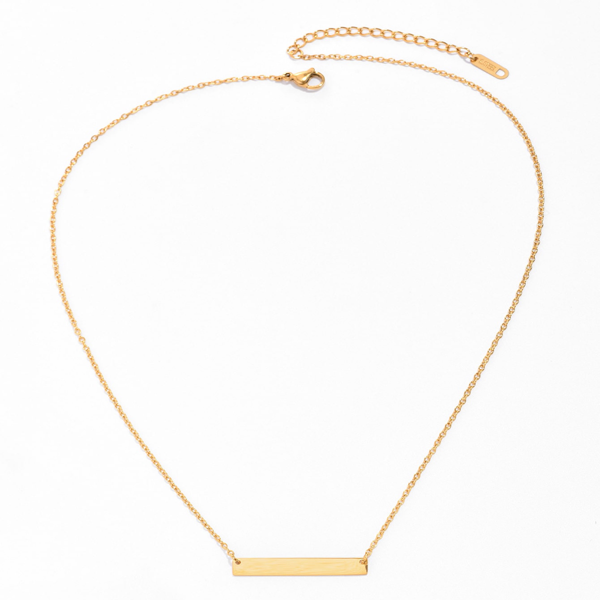 201 Stainless Steel 18K Gold Plated Simple Style Plating Rectangle Necklace display picture 5