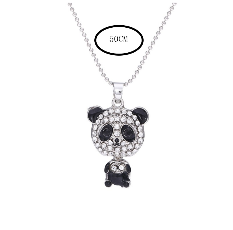 Frau Süß Panda Legierung Halskette Mit Anhänger Diamant Künstliche Strasssteine Halsketten display picture 7