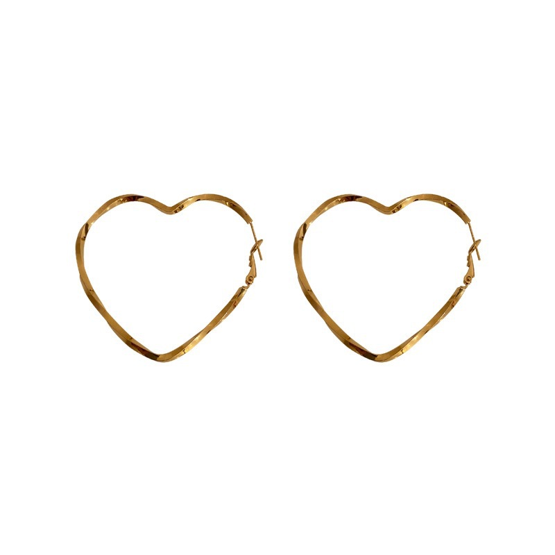 Simple Style Heart Shape Alloy Plating Earrings display picture 6