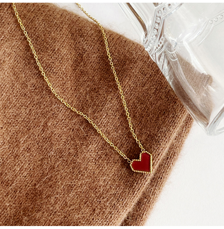 Romantic Cross Heart Shape Stainless Steel Necklace Plating Stainless Steel Necklaces display picture 5