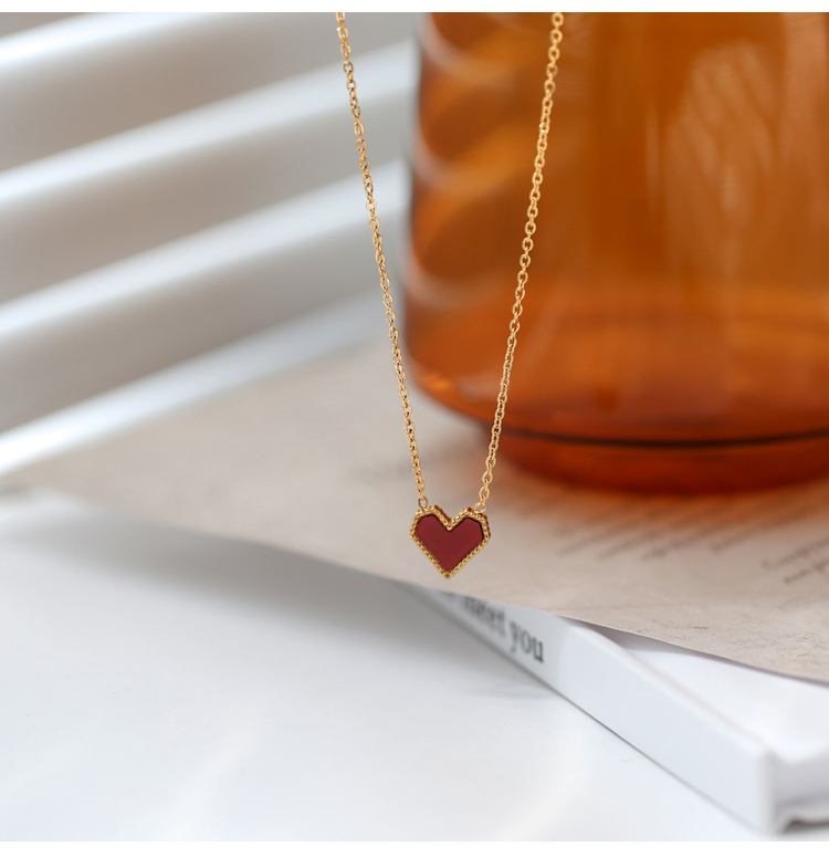 Romantic Cross Heart Shape Stainless Steel Necklace Plating Stainless Steel Necklaces display picture 14