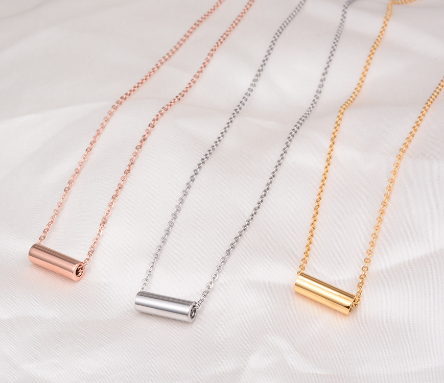 Simple Style Geometric Titanium Steel Pendant Necklace Plating Stainless Steel Necklaces display picture 4