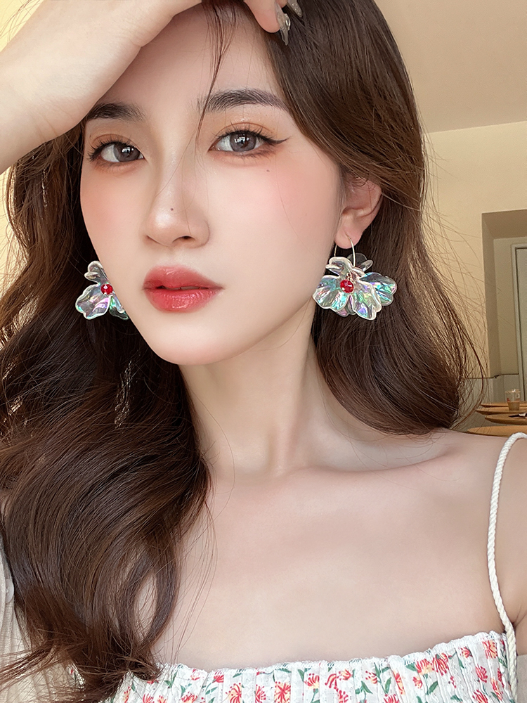 Fashion Flower Synthetic Resin Transparent Rhinestone Earrings display picture 2