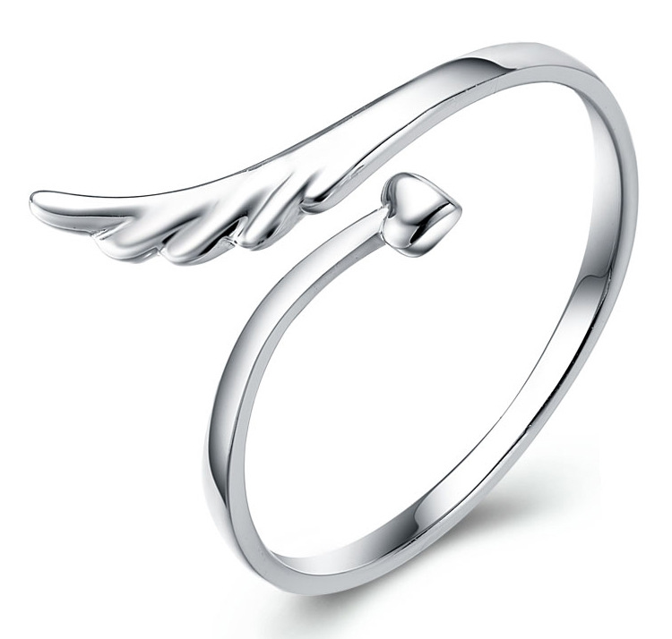 Fashion Angel Wings Heart Shape Alloy Plating Open Ring 1 Piece display picture 6