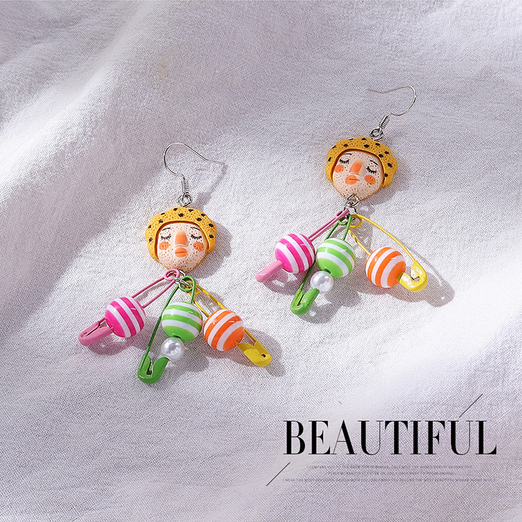 Fashion Cartoon Character Resin Patchwork Drop Earrings 1 Pair display picture 1