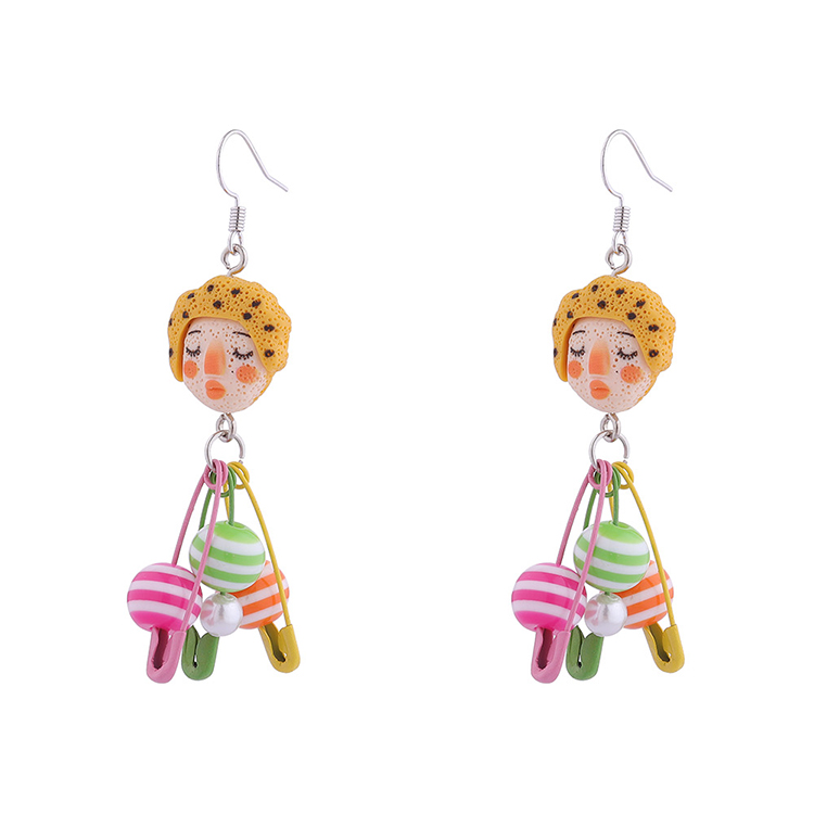 Fashion Cartoon Character Resin Patchwork Drop Earrings 1 Pair display picture 2