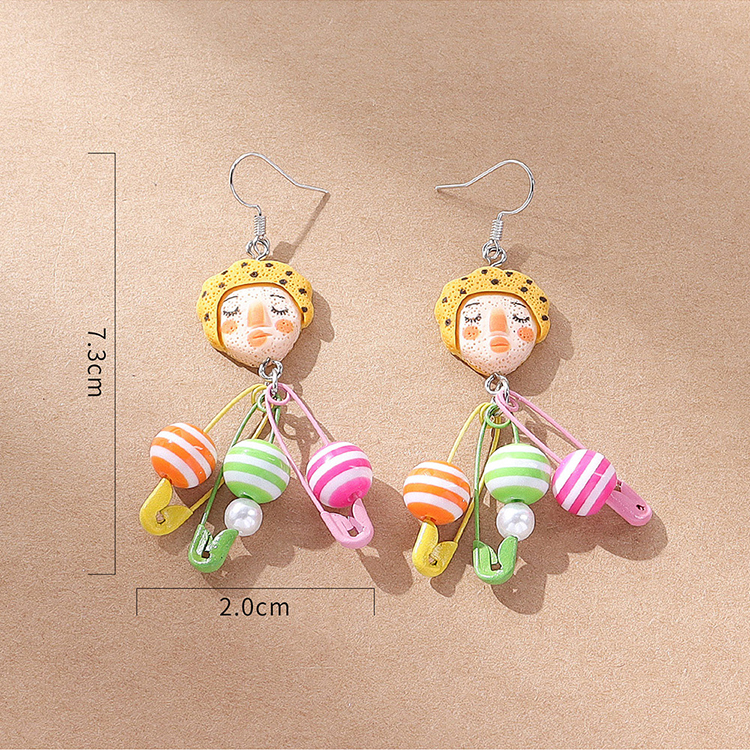 Fashion Cartoon Character Resin Patchwork Drop Earrings 1 Pair display picture 3