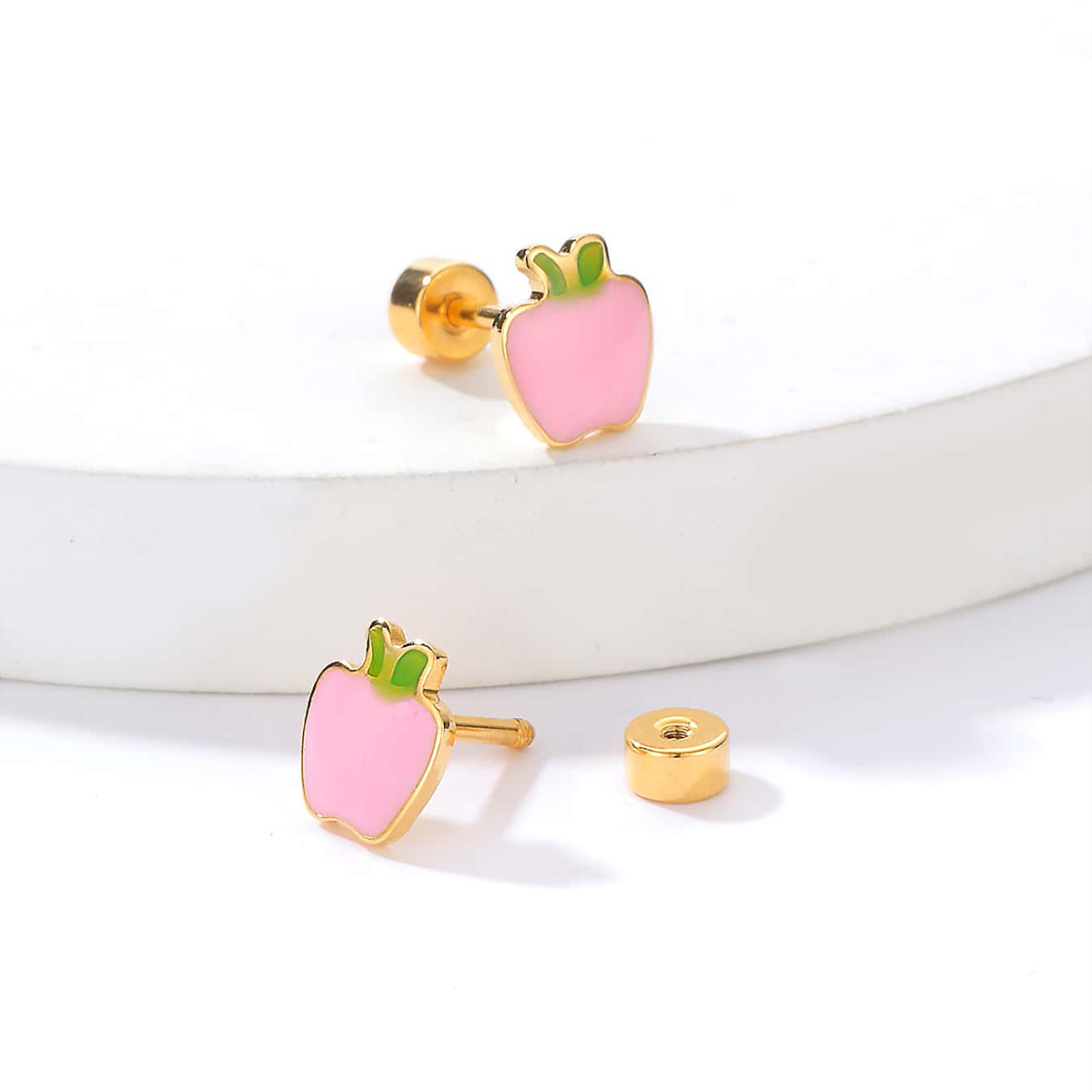 Fashion Apple Stainless Steel Ear Studs display picture 3