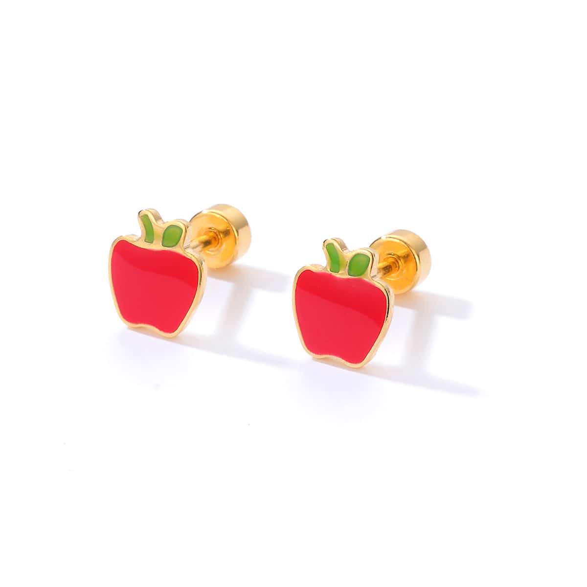 Fashion Apple Stainless Steel Ear Studs display picture 5