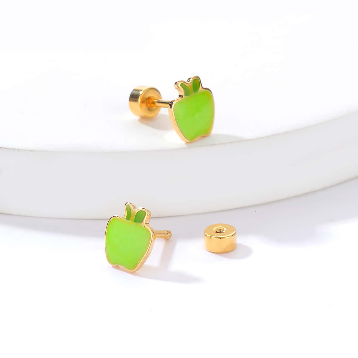 Fashion Apple Stainless Steel Ear Studs display picture 9