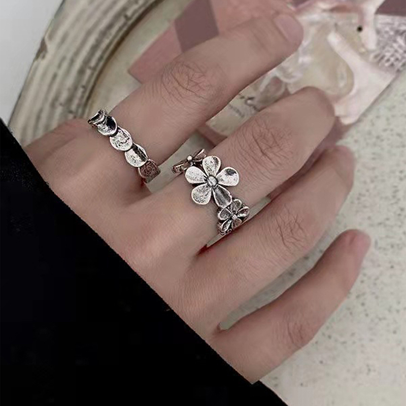 Moda Flor Metal Enchapado Anillo Abierto 1 Pieza display picture 1