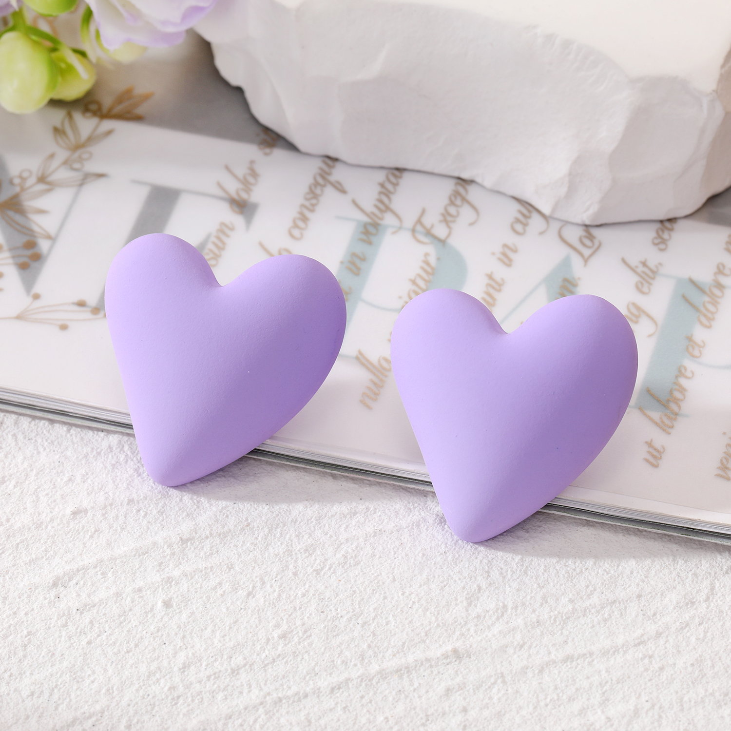 Wholesale Jewelry 1 Pair Cute Heart Shape Alloy Resin Ear Studs display picture 5