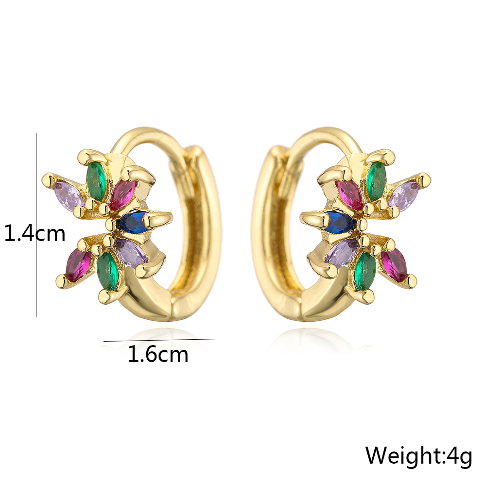 Fashion Colorful Copper Earrings Inlay Zircon Copper Earrings display picture 5